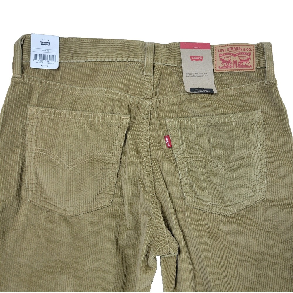 NWT Levis Mens 29x30 Beige Corduroy Pants Straight Leg Mid Rise - Picture 4 of 8